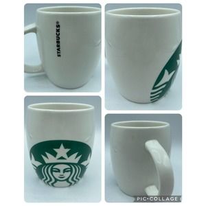 Starbucks Coffee 2010 Barrel Logo Coffee Tea Mug 14oz Siren Green and White